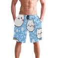 thumbnail image 2 of Cute Cat Faces Small Size Men's Quick Dry Beach Shorts with Mesh Lining, Lightweight, 2 of 8