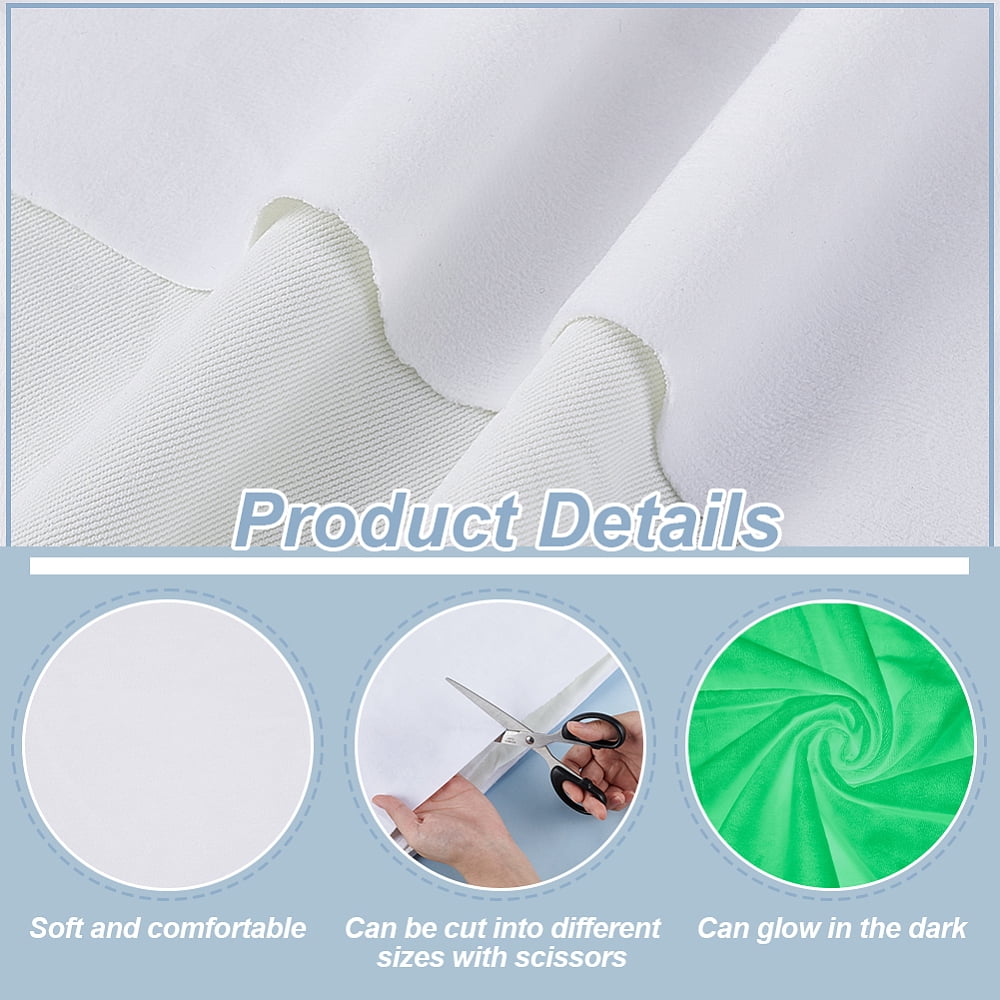 Luminous Velvet Super Soft Fabric Glow in the Dark Color Changing Cloth for Clothing Accessories White 1400x910x0.7mm