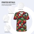 thumbnail image 3 of Lsque Strawberry2 Pattern Mens Polo Golf Shirts Funny Graphics Shorts Sleeve Button Shirts Baseball T-shirt-Large, 3 of 7