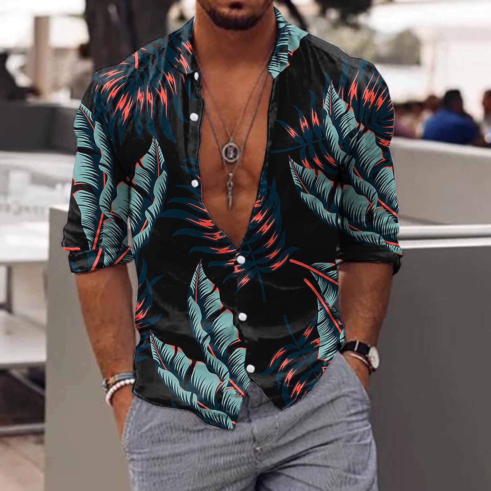 Afslag frimærke Pest kpoplk Short Sleeve Button Up Shirts For Men,Men Hawaiian Floral Shirts  Casual Tropical Button Up Shirts Short Sleeve Beach Shirt(Black,XXL) -  Walmart.com
