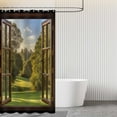 thumbnail image 4 of Scenery Shower Curtain Tree Forest Wild Scene Summer Nature Scenery Through Vintage Wooden Window View Shower Curtain Bathroom Home Decor with 12 Hooks 72x72 inches (B), 4 of 5
