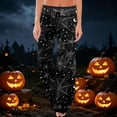 thumbnail image 3 of Womens Halloween Pajama Pants Drawstring Wide Leg Lounge Sleep Bottoms Relaxed Fit Full Length Comfy Pjs Breezy Wide Leg with Adjustable Waist for Cozy Nights Black L, 3 of 6