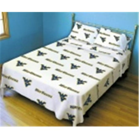 Comfy Feet WVASSQUW West Virginia Printed Sheet Set Queen - White