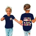 thumbnail image 2 of Zwiiyzr 3-14Y Toddler Baby Boys Girl Summer Shirt Comfortable Solid Color Print Round Neck Short Sleeve Cotton T-Shirt Top Navy, 2 of 5