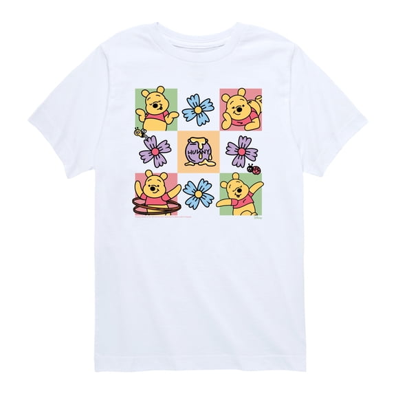 Winnie the Pooh - Floral Grid - Toddler Boys Short Sleeve Graphic T-Shirt