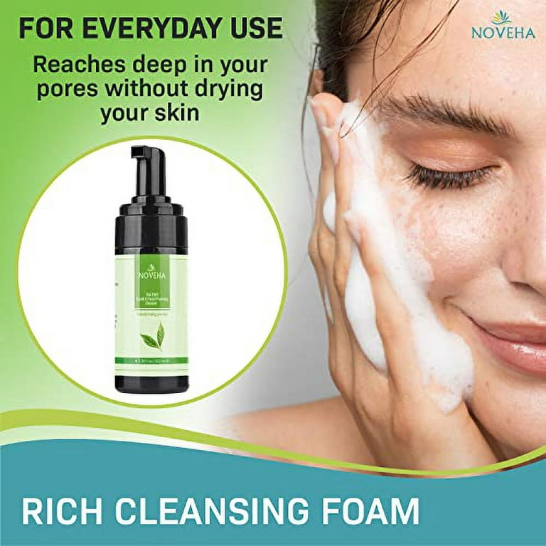 NOVEHA Tea Tree Oil Foaming Cleanser, 3.38 Ounce, Gentle Eye