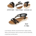 thumbnail image 6 of Rokment Boho Beach Memory Foam Wedges Dress Sandals for Women Comfortable Fashion Casual Leather Platform Low Heels Slingback Walking Summer Vacation Shoes Black Size 9, 6 of 8