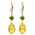 thumbnail image 2 of Galaxy Gold 11 CTW 14k Solid Gold Panorama Citrine Peridot Earrings, 2 of 3