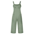 thumbnail image 5 of CAIXIA Overalls for Women Casual Barrel Wide Leg Bib Pants Loose Sleeveless Jumpsuit with Pockets,Green, 5 of 6