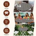 thumbnail image 7 of Black Striped Round Tablecloth, Fitted Table Cover with Elastic for 36"-44" Round Tables, Modern Simple Farmhouse Beige Vintage Table Cloth Outdoor Indoor Dinning Party Waterproof Tablecloths, 7 of 7