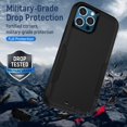 thumbnail image 6 of iPhone 13 Pro Max Rugged Case, Dteck Full Body Protection Heavy Shockproof Case Glass Screen Protector Camera Lens Full Cover for Apple iPhone 13 Pro Max, Black, 6 of 7