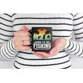 thumbnail image 2 of Retro Born to Go Fishing, Forced to Go to School, Fishing Enthusiast Student, Black 11oz Ceramic Mug, 2 of 5
