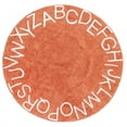 thumbnail image 2 of nuLOOM Kids Washable Round Alphabet Area Rug, 6', Orange, 2 of 2