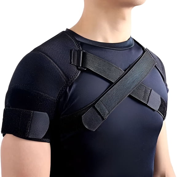 XIRQI Adjustable Shoulder Brace-1 Set-Men,Women-Torn Rotator Cuff Pain Relief-Compression Sleeve-Cross Wrap-Shoulder Stability Support Strap