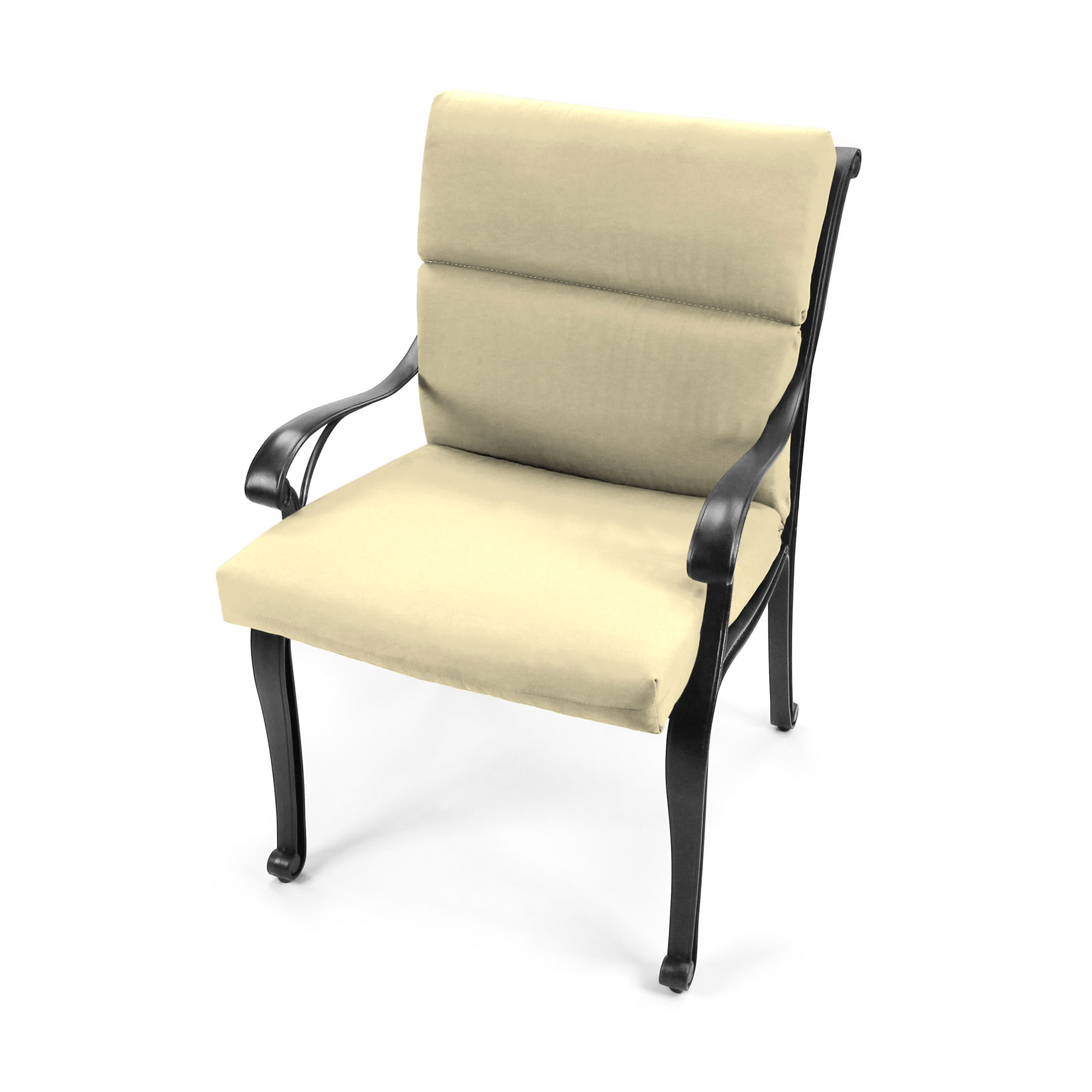 Jordan Manufacturing 44" x 22" Veranda Tan Solid Rectangular Outdoor Chair Cushion with Ties and Hanger Loop (2 Pack)