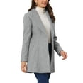 thumbnail image 4 of Unique Bargains Women's Turn Down Collar Buttoned Casual Mid-Long Winter Coat XL Grey, 4 of 6