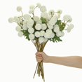 thumbnail image 4 of Flores artificiales Briful 12 unidades de crisantemos blancos con tallos de 53 cm, 4 of 7