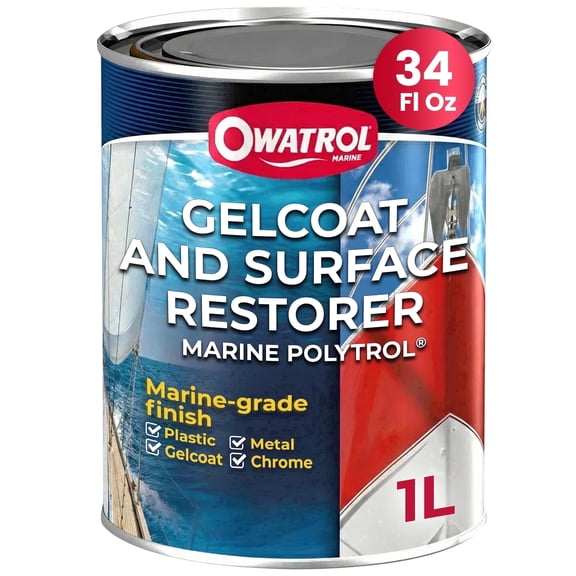 Owatrol Marine Polytrol 34 Oz - Gel Coat for Boat, Gelcoat Marine Restorer, Boat Oxidation Remover, Fiberglass Restorer for Boats, Protective Color Restorer for Marine Surfaces, Plastic & Steel