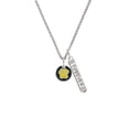 thumbnail image 2 of Delight Jewelry Silvertone Yellow Paw on Black Disc Silvertone Forever Bar Charm Necklace, 23", 2 of 4