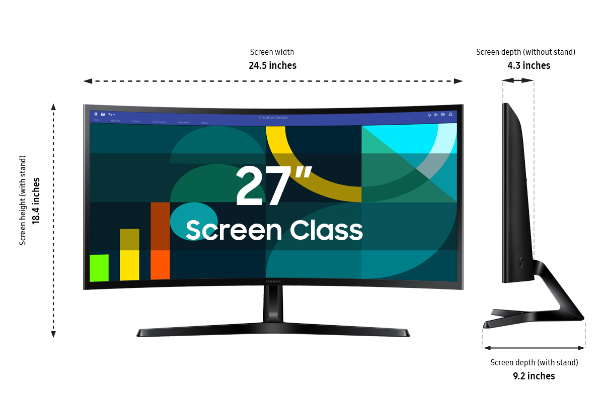 Samsung 27" Essential S3 Curved Monitor 100Hz photo 3
