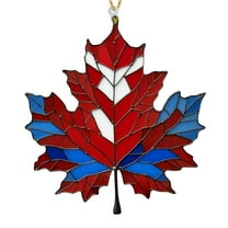 HomeDM Artificial Maple Leaf Ornaments for Christmas Tree Window Decor 2D Acrylic Maple Leaves Hanging Pendant 3.9" Fall Leaf Wall Ornament for Thanksgiving Party Decorations Gifts