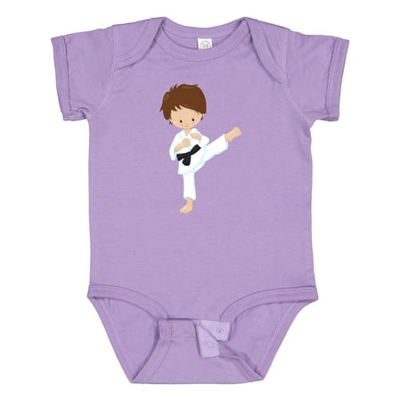 

Inktastic Karate Boy Cute Boy Brown Hair Black Belt Gift Baby Boy Bodysuit
