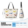 thumbnail image 2 of Large Beach Bags Water-resistant Sandproof - Cute cartoon Whales Cute Beach Tote Bags for Women with Zipper, 2 of 6