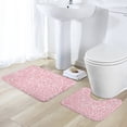 thumbnail image 5 of Pink Roses Bathroom Rugs Set 2 Pieces, Bathroom Set - Quick Drying Bath Mat And U-Shaped Toilet Rug, Water Absorbent Bath Carpet For Bedroom Floor Living Room, Machine Washable, 5 of 6