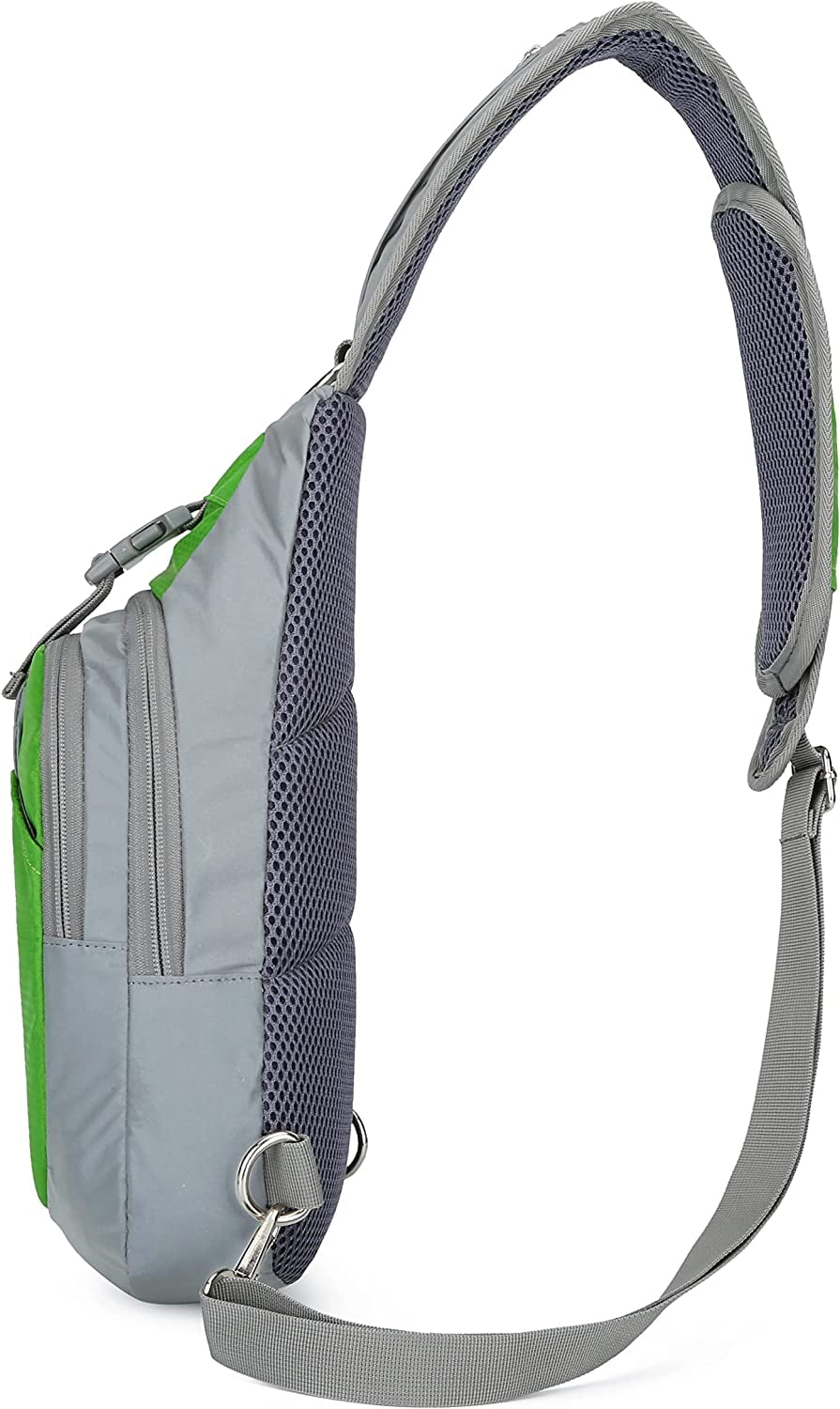 Reflective Green Crossbody Bag Sling bag.  Multipurpose One Shoulder Unisex Green Backpack Riderbag