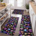 thumbnail image 2 of Purple Mushroom Black Pattern Kitchen Rugs Sets Of 3,Kitchen Runner Rugs Non Skid Washable,Decorative Kitchen Floor Mats for Kitchen,Sink,Laundry,17"x30"+ 17"x47" + 17"x59", 2 of 6