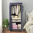 thumbnail image 5 of Easy Assembly Fabric Wardrobe Closet with Shelves, Portable Cloth Storage Organizer for Bedroom, Collapsible Garment Rack with Zippered Doors and Ventilation, 5 of 5