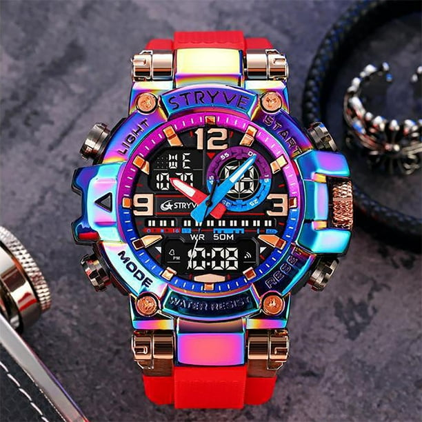 Reloj electrónico deportivo luminoso, multifunción, con calendario digital.
