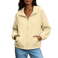 thumbnail image 2 of MORESEC Women's Plus Size Summer Fall Windbreaker Jackets Solid Casual Loose Thin Outerwear Lightweight Travel Beach Tops, Yellow 3XL, 2 of 9