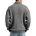 thumbnail image 4 of Cold Weather Sweatshirts for Men Quarter Zip Pullover Workout Half Zip Long Sleeve Fall Polo Sweaters Gray M, 4 of 7
