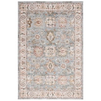 SAFAVIEH Hamilton Denny Oriental Polyester Area Rug, Blue/Ivory, 5'3" x 7'6"
