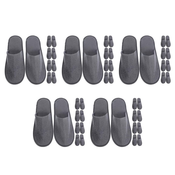 50 Pairs Disposable Slippers Bulk Fluffy Closed Toe Slippers Non Slip Hotel Guest Slippers for Home Travel Use