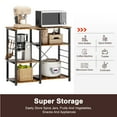 thumbnail image 3 of SOGES 3 Tier Metal Kitchen Standing Bakers Rack Utility Microwave Oven Workstation Shelf Rustic Brown, 3 of 8