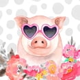 thumbnail image 2 of Atelier B Art Studio 4x14 White Modern Wood Framed Wall Art Titled - LITTLE PIG IN LOVE, 2 of 5