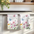 thumbnail image 7 of Pink Spring Floral Kitchen Towels Set of 2, Butterfly Elegant Pastoral Absorbent Dish Towels for Kitchen, Microfiber Hand Towel, Quick Drying Tea Towel for Cleaning Decorative Dishcloths, 7 of 7