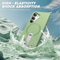 thumbnail image 4 of FITO for Samsung Galaxy S25 Case [ Rotatable Kickstand | Soft Anti-Scratch Microfiber Lining | Compatible with MagSafe] Silicone Phone Cover - Green, 4 of 8
