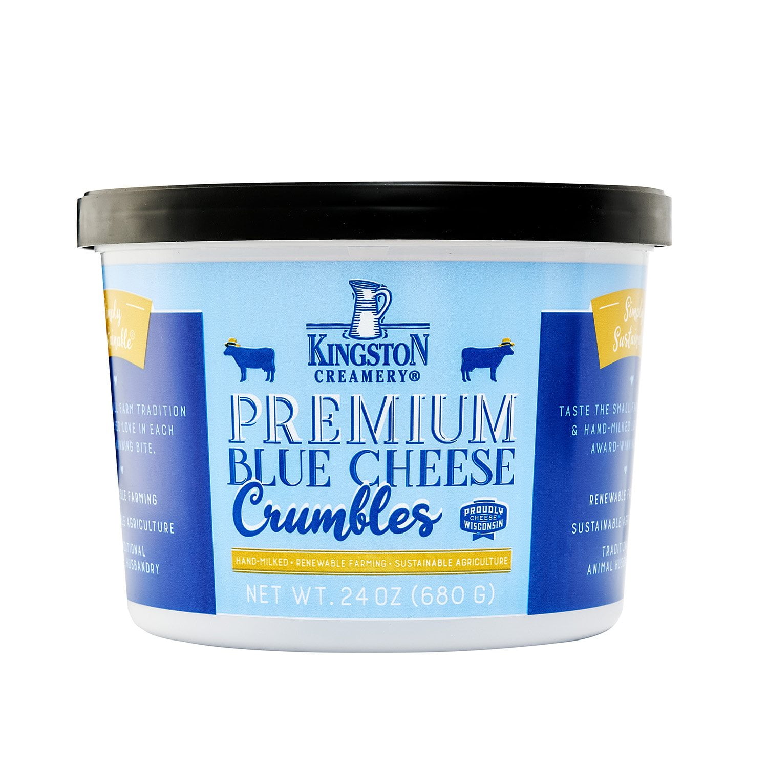 Kingston Creamery Premium Amish Blue Cheese Crumbles, 24 oz