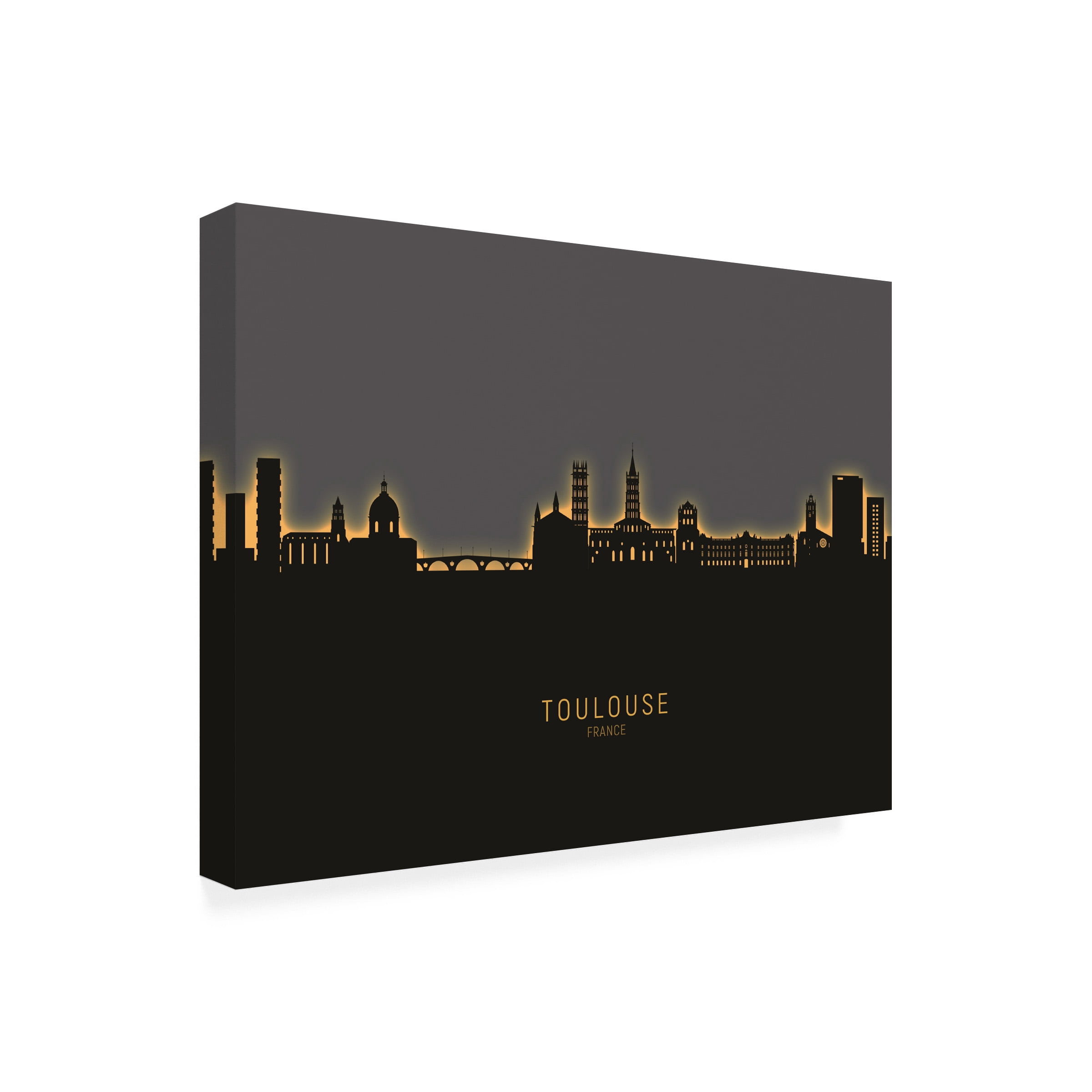 Michael Tompsett 'Toulouse France Skyline Glow II' Canvas Art