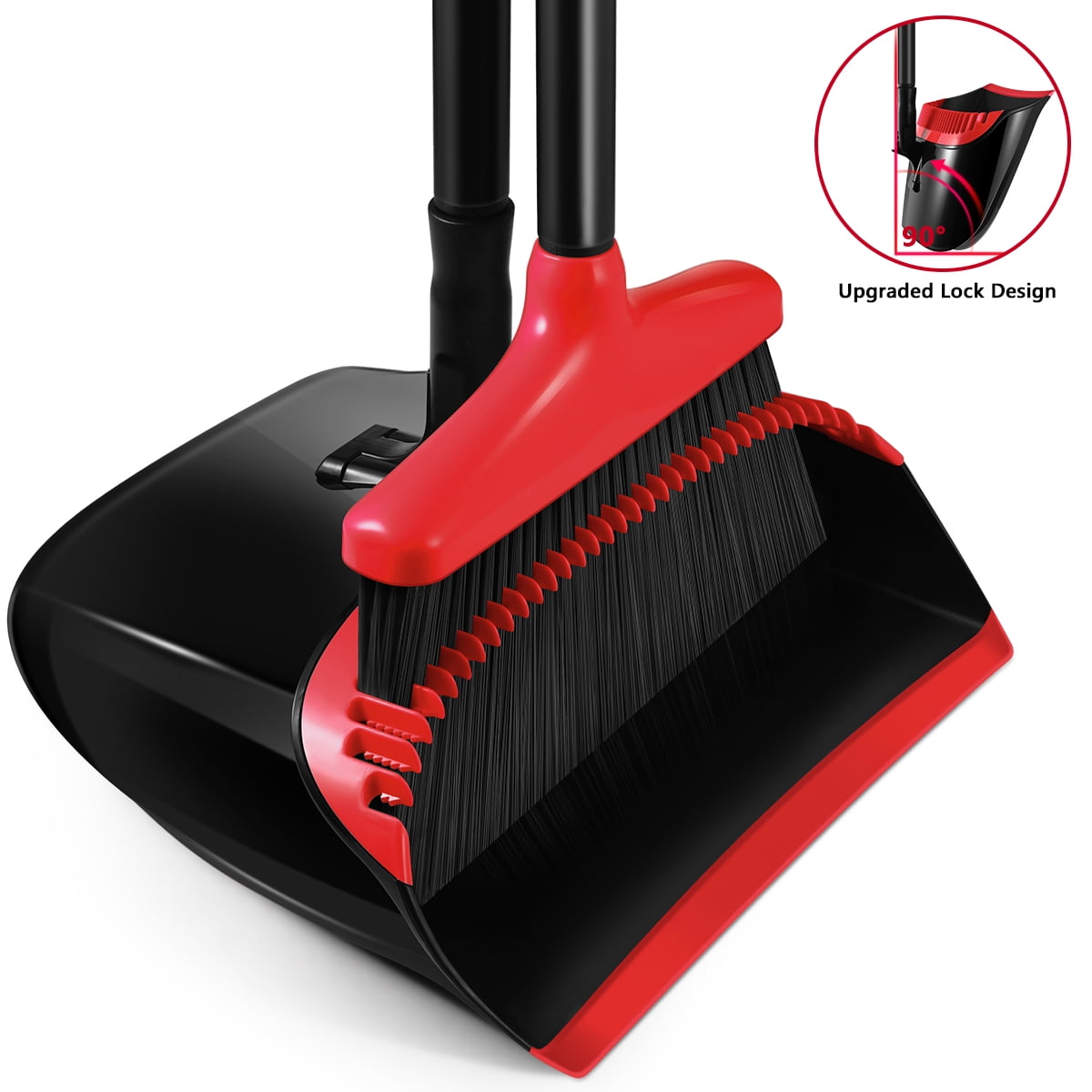 2 in 1 Dustpan & Brush Set and Flat Microfibre mop with Extendable handle broom 