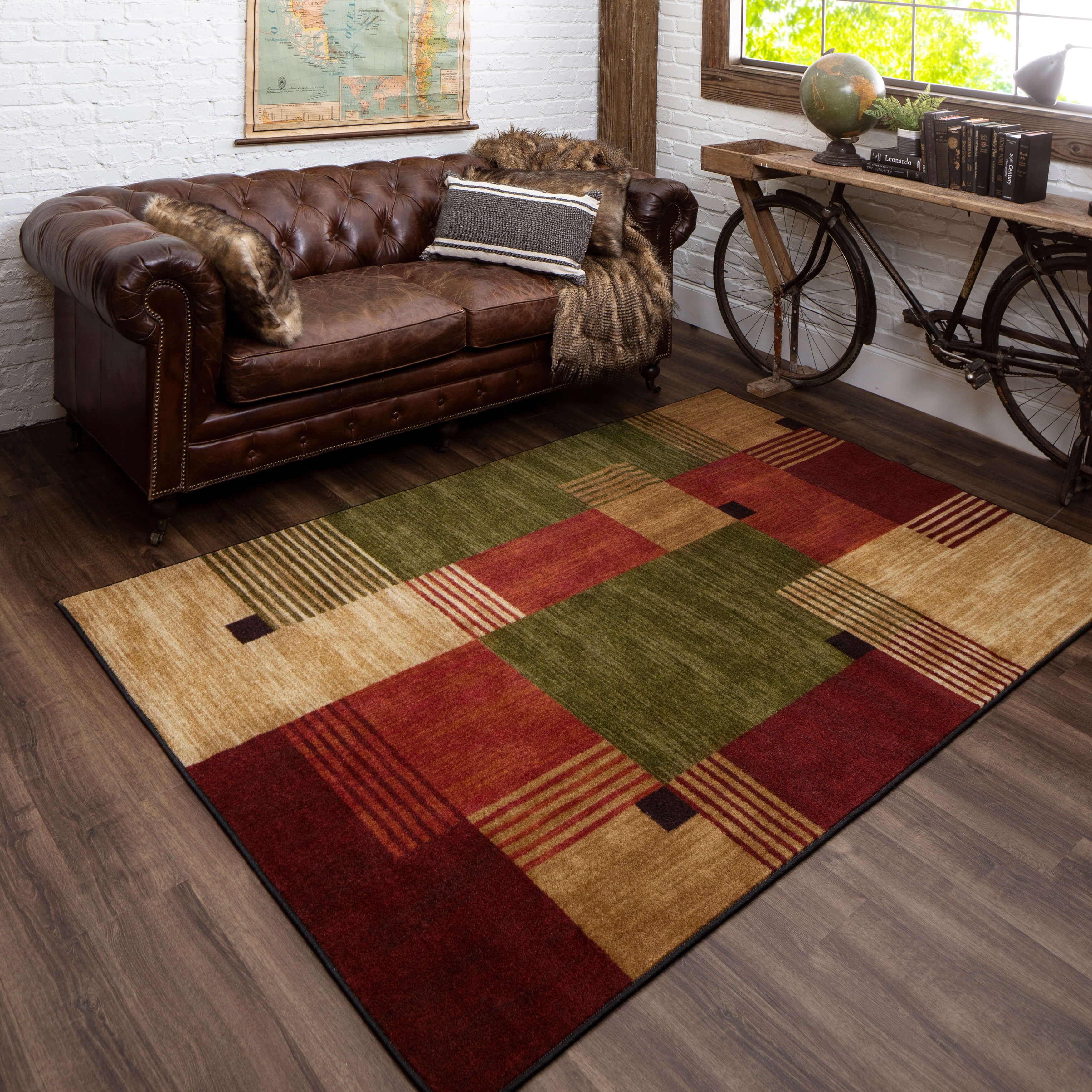 Mohawk Home Alliance Low Pile Non-Slip Stain/Fade Resistant Indoor Area Rug,Multi,5' x 8'