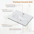 thumbnail image 6 of Ktaxon Farmhouse 24'' Bathroom Vanity Set with Sink Ceramic Top, Washed Grey (Split Two Packages for Delivery), 6 of 9