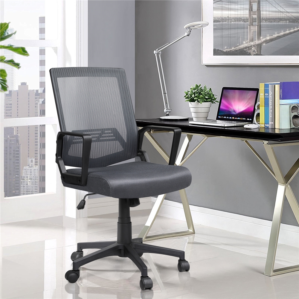 Easyfashion Mid-Back Mesh Adjustable Ergonomic Computer Chair, Gray - image 3 of 12