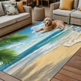 thumbnail image 2 of Fsddascl Summer Beach Outdoor Rug for Patio/Deck/Porch, Non-Slip Large Area Rug 4 x 6 Ft, Coastal Ocean Tropical Palm Trees Indoor Outdoor Rugs Washable Area Rugs, Reversible Camping Rug Carpet, 2 of 5