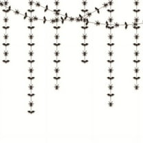 Uutvmp Halloween Hanging Garland, 3Pcs 11.5ft Black Paper Bats Spider Garland Outdoor Indoor WindowsWall Autumns Bridal Shower Wedding Decor Supplies