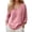 Pink#9527, variant on CONZONE Womens Summer Cotton Linen T-Shirts Long Sleeve T Shirts for Women Casual V Neck Solid Color Lightweight Tees Soft Cozy Dailywear
