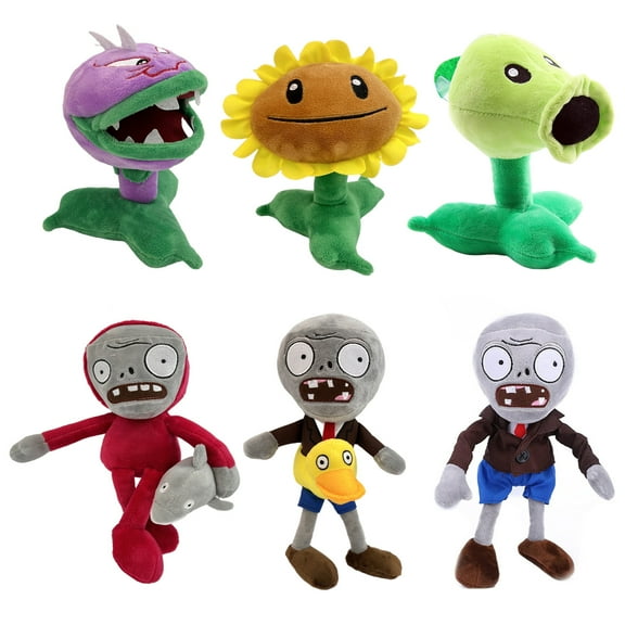 6pcs Plants and Zombies Plush vs Toys Sets PVZ Plush Stuffed Toys Soft Figure Doll Great Birthday Gifts for Kids